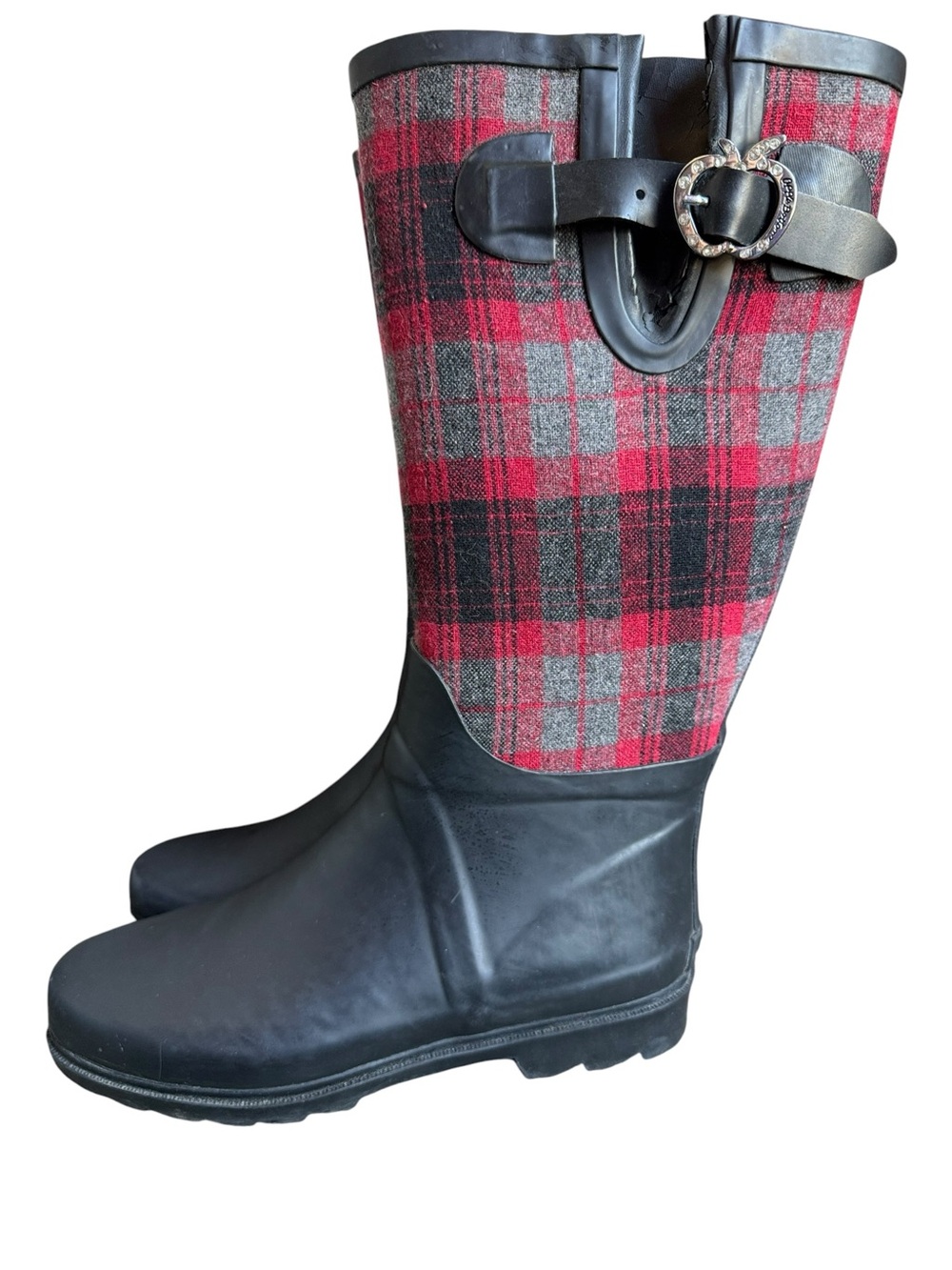 Apple Bottoms plaid rain boots size 7